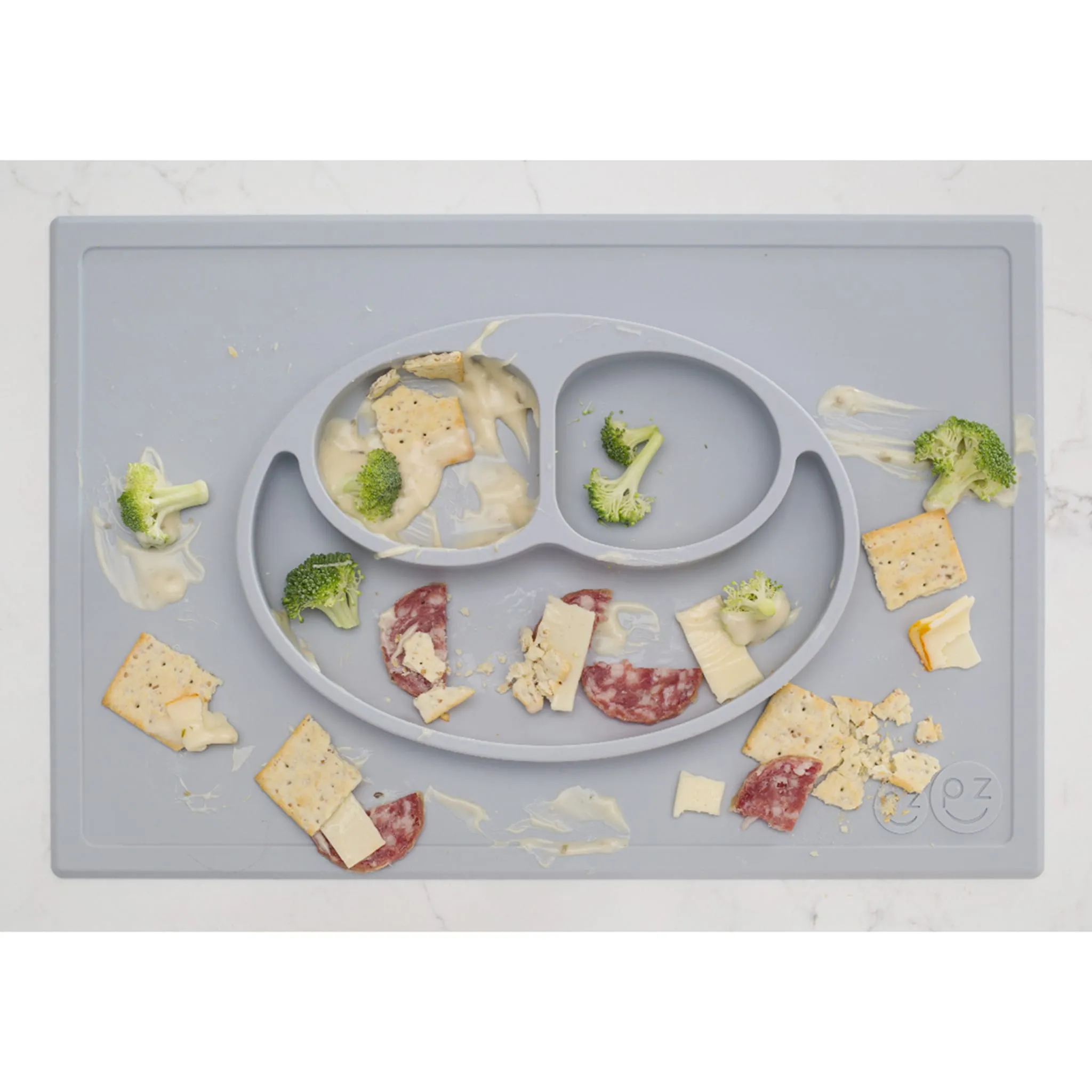EZ PZ Fun Napperon Assiette Antidérapant Happy Mat - Gris
