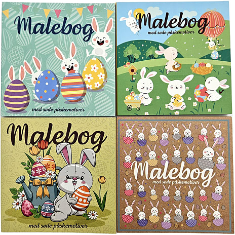 Påske mini malebøger 10x10 cm - flere varianter - assorteret