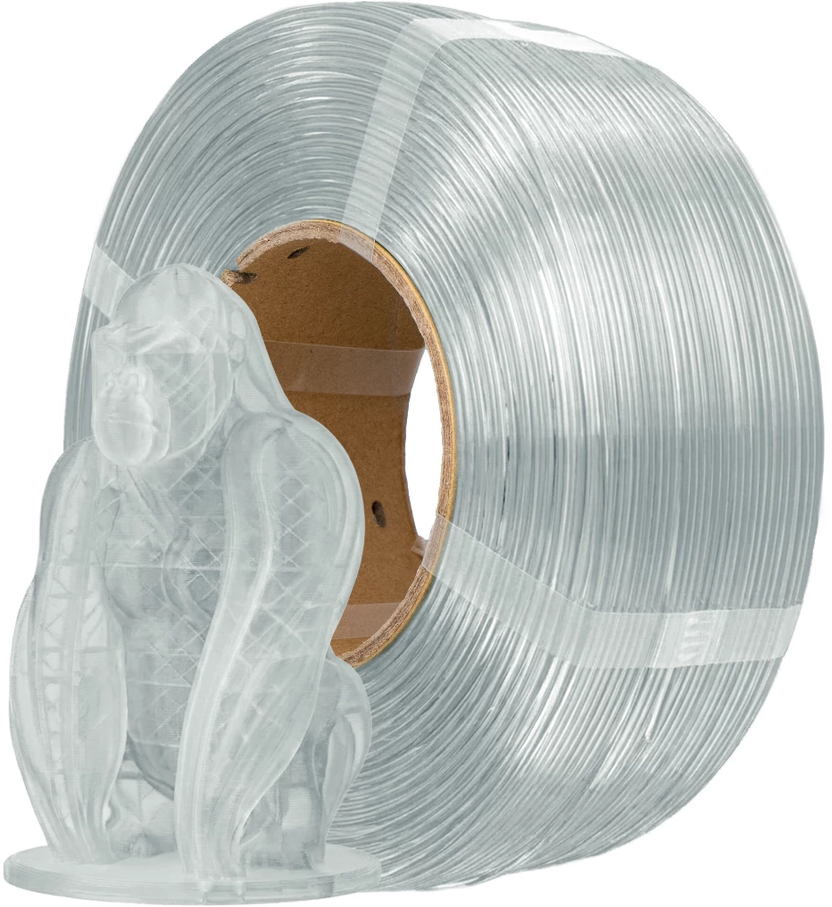 AzureFilm  PCTG Refill Transparent, 1,75 mm / 1000 g    Leicht zu verarbeitendes Material mit hoher Temperaturbeständigkeit in Transparent, ohne Spule
