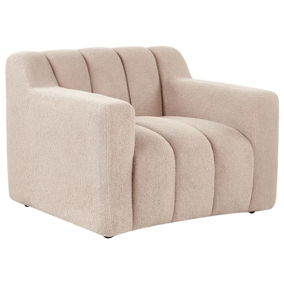 AGERUP - Fauteuil - Beige - Bouclé