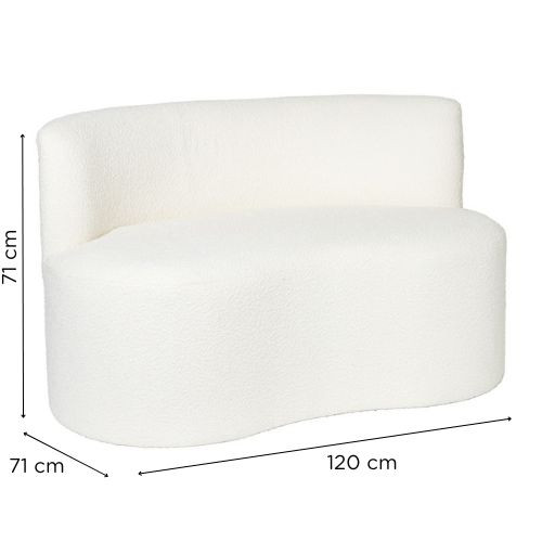 Teddy loveseat - wit - 71x120x71 cm