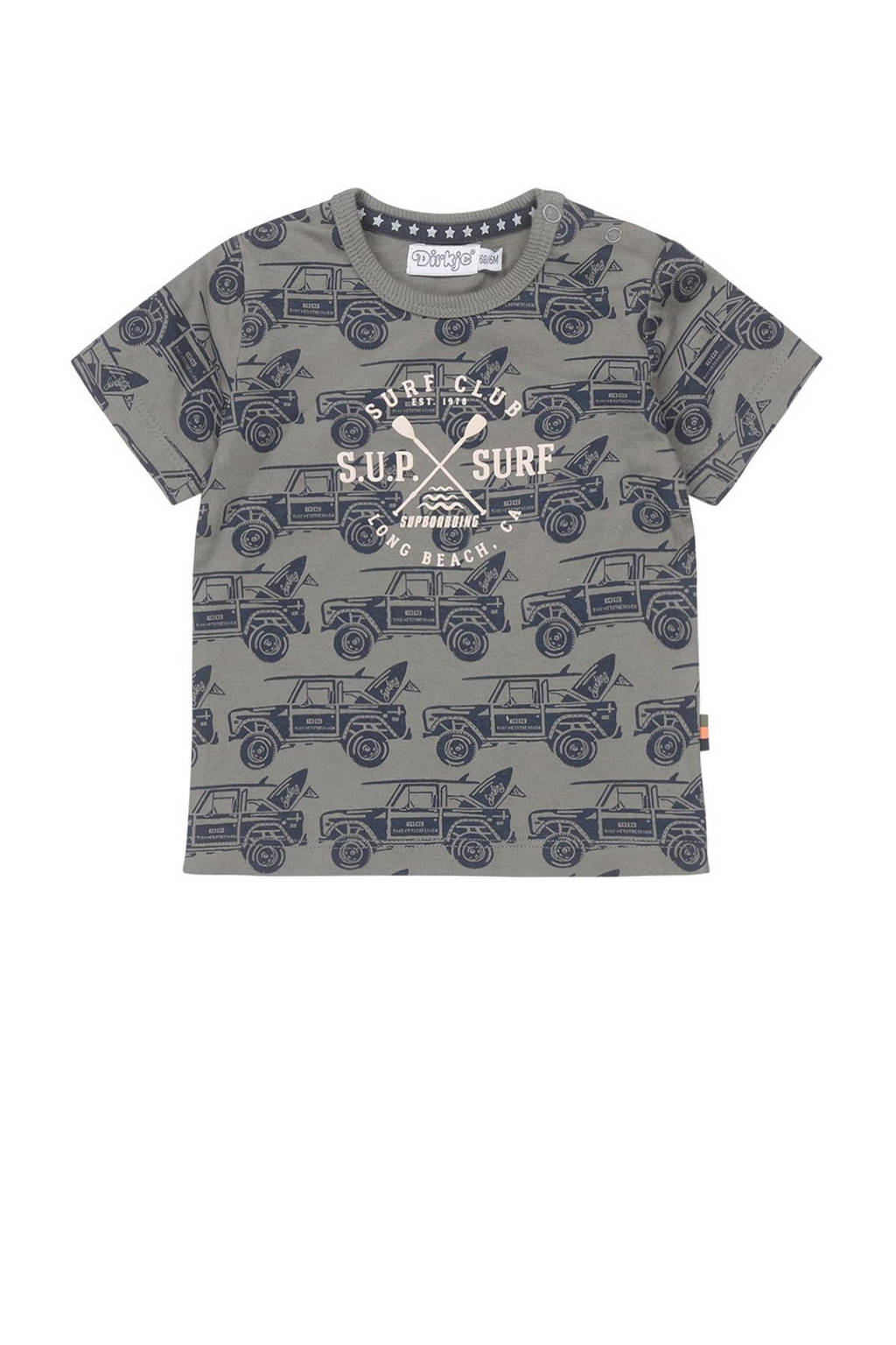 Dirkje T-shirt met all over print groen