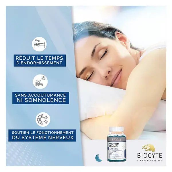 Biocyte Noctrim Gomas para Dormir e Ajudar a Adormecer, Melatonina, 60 Gomas