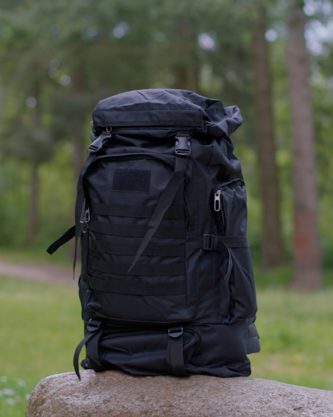 (75L) Outdoor Wander Camping Rucksack Wasserfester Reise Backpack - Schwarz