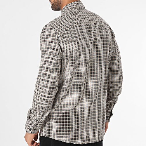 Chemise Manches Longues A Carreaux Tevin 22023025 Beige