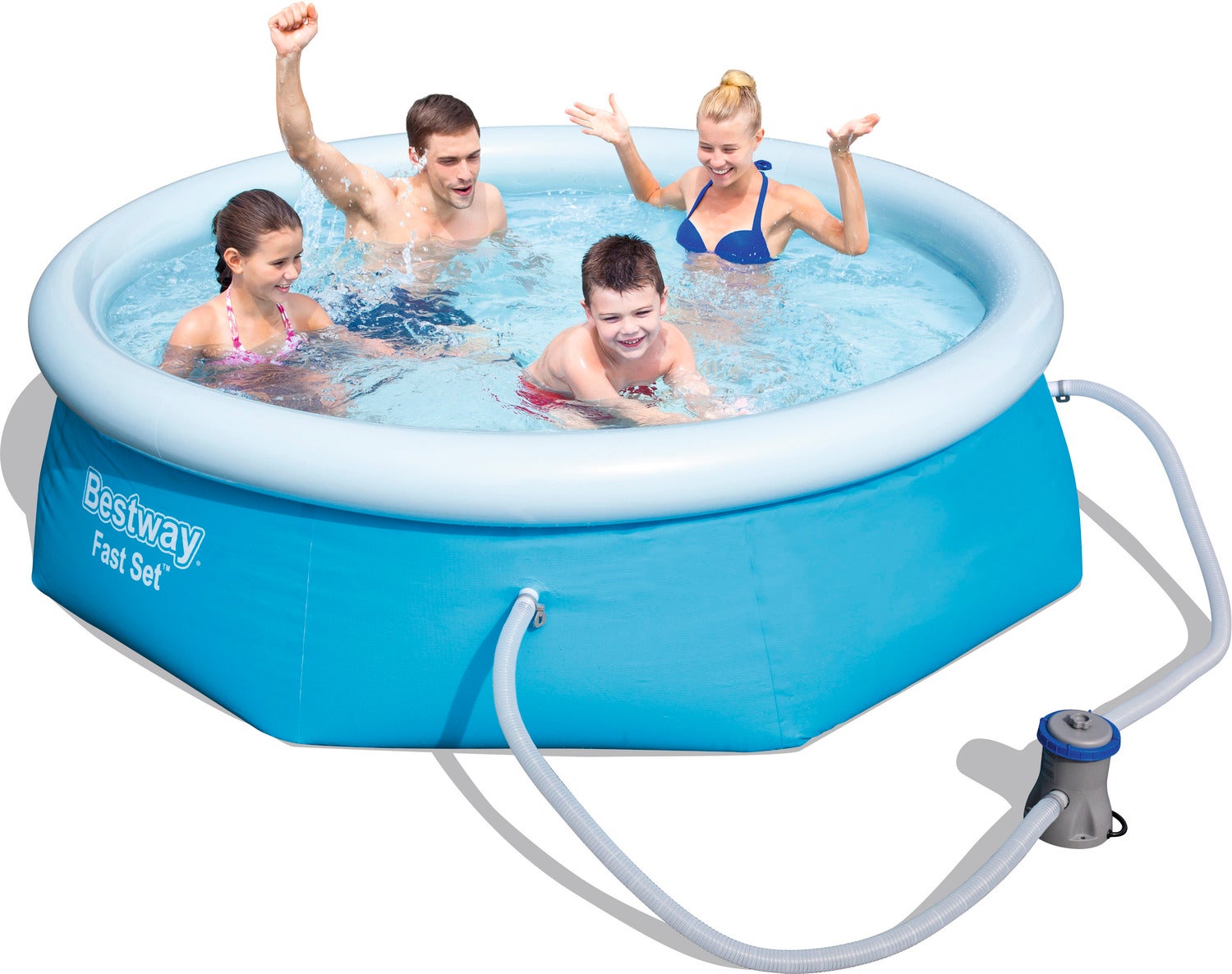 Bestway opblaas zwembad met pomp Fast Set D 244 H 61 cm