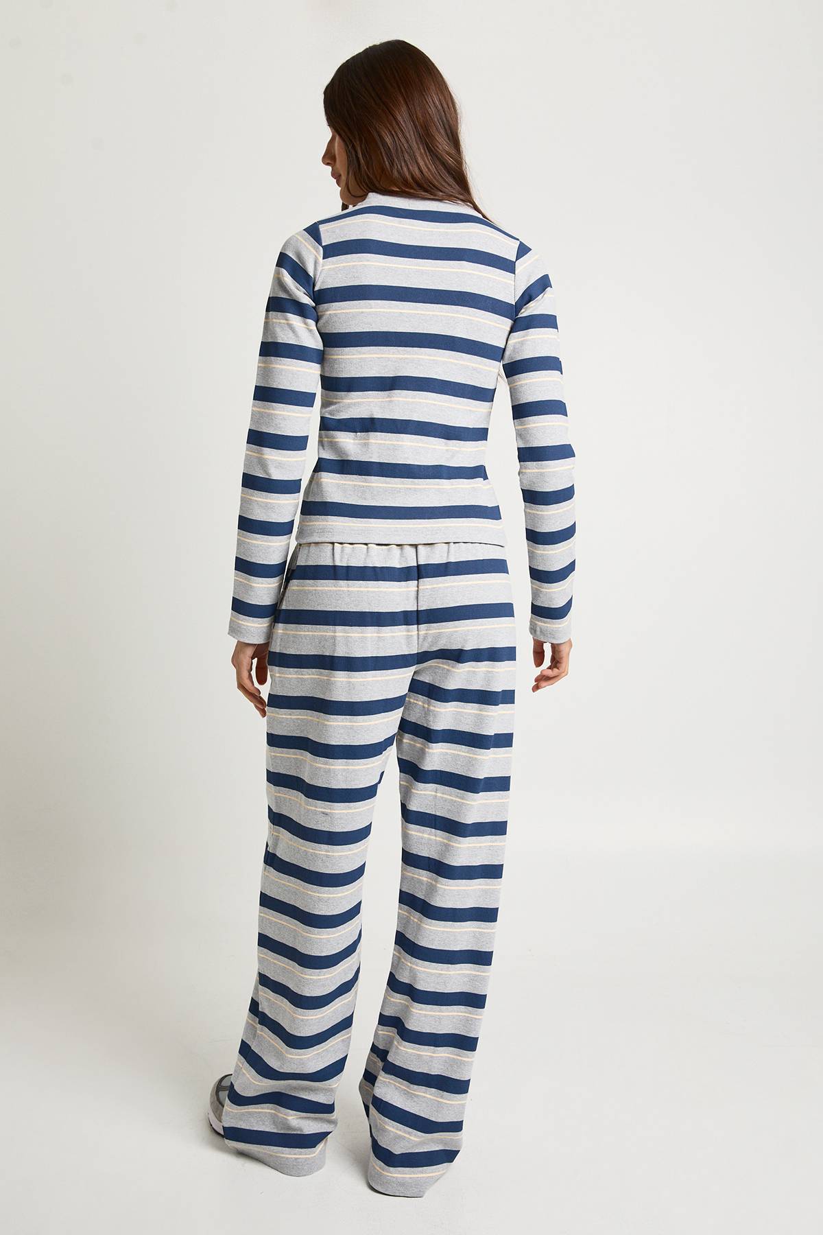 boohoo Pantalon Droit à Côtes Rayées