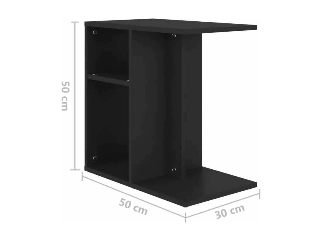 Table d'appoint Noir 50x30x50 cm Aggloméré