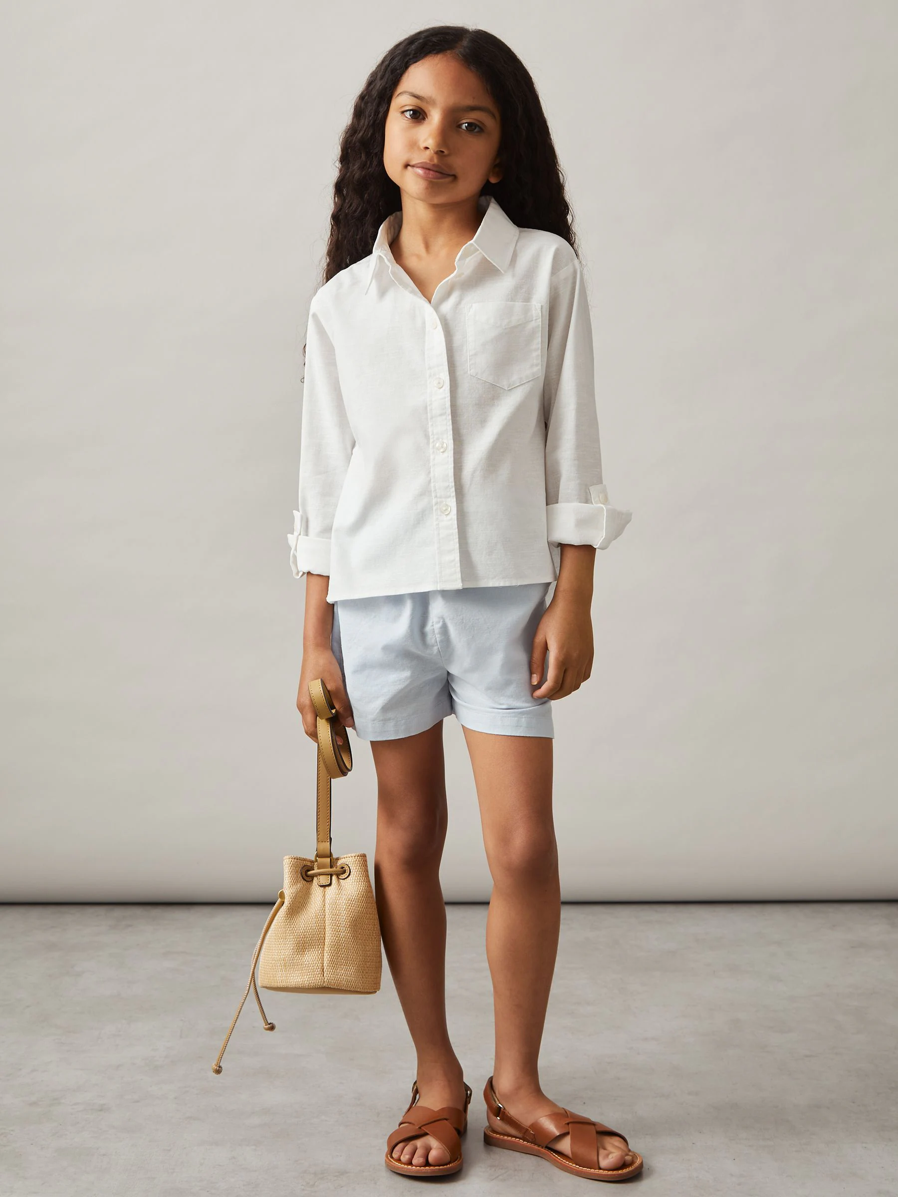 Ivoor - Reiss Leora Linen Roll-Cuff Shirt