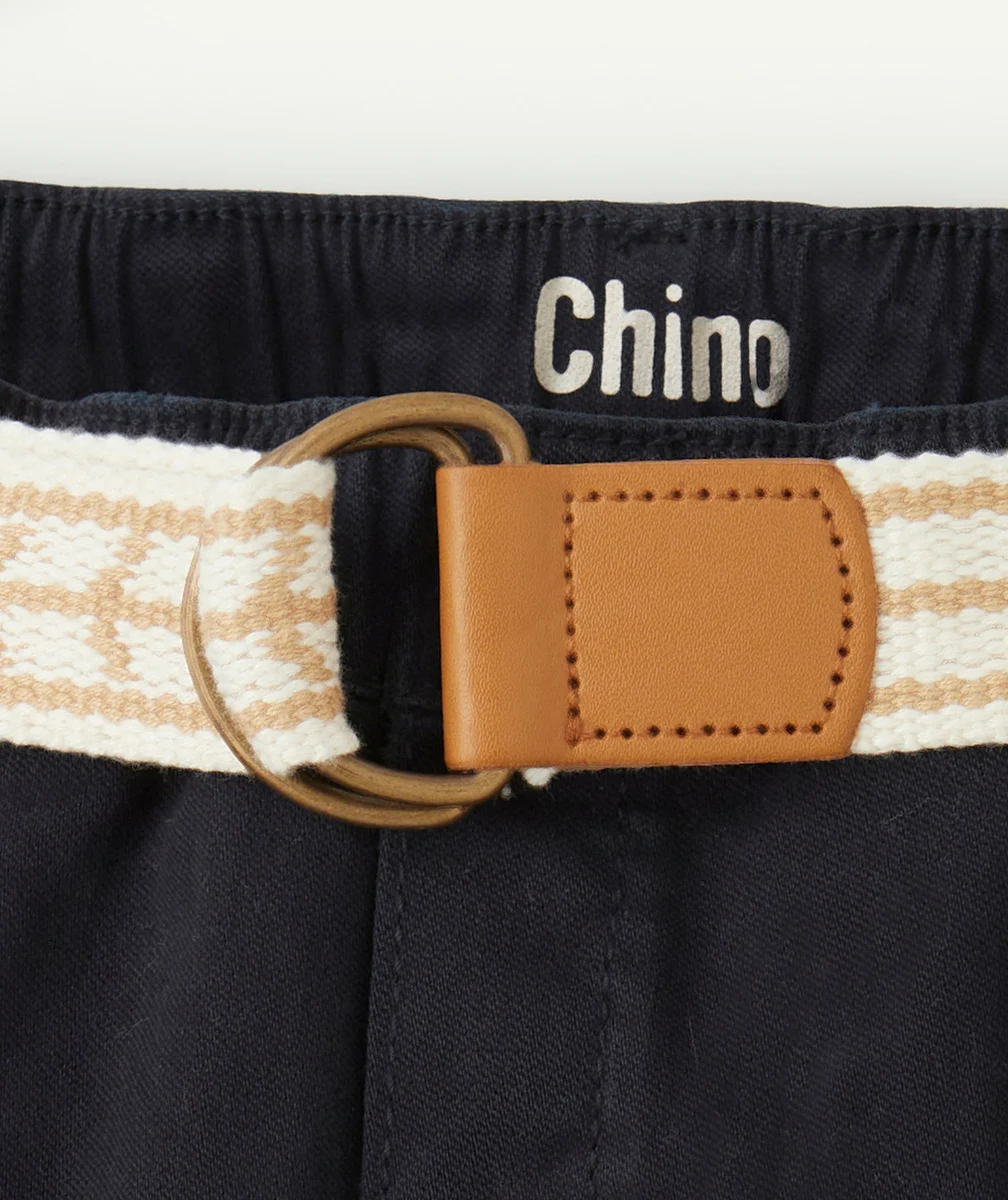 pantalon chino garçon bleu marine avec ceinture