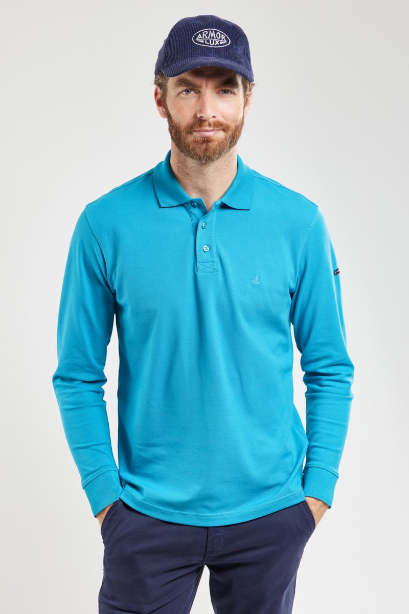 Polo manches longues - coton piqué
