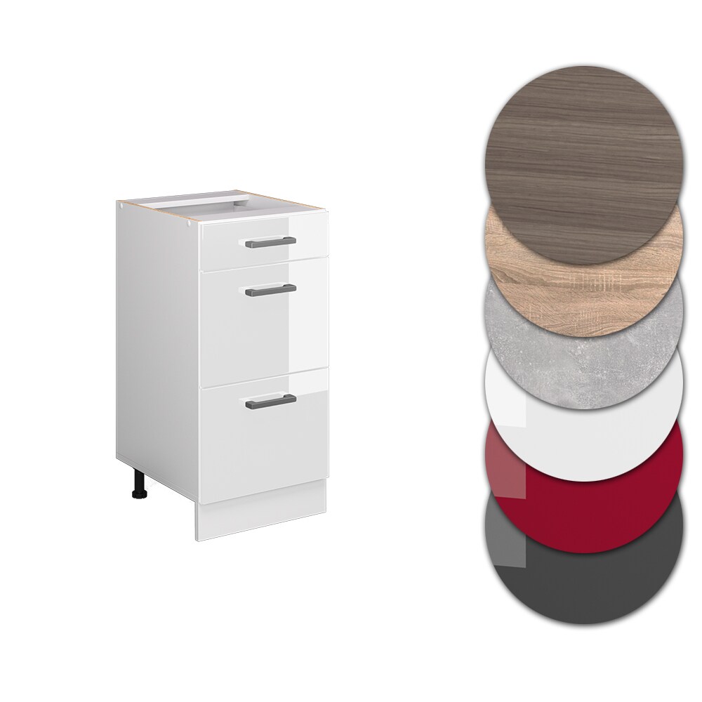 Vicco Schubladenunterschrank Küchenschrank Küchenzeile R-Line 40 cm Weiß Schublade