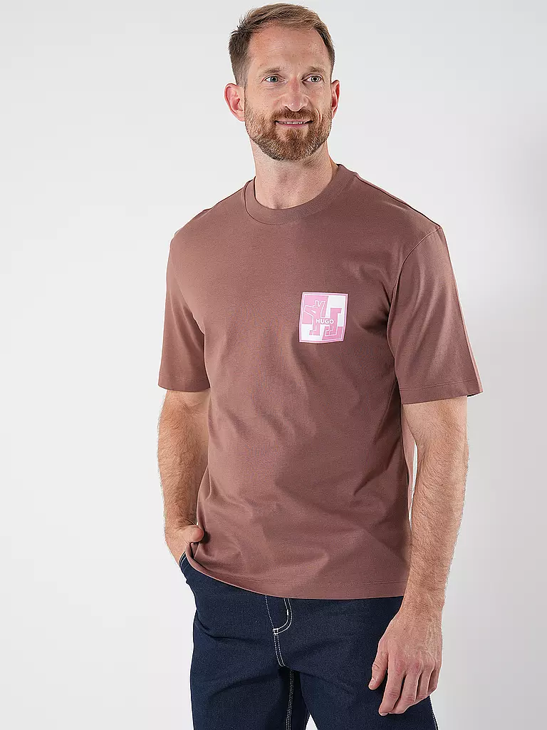 HUGO T-Shirt NABRIC braun