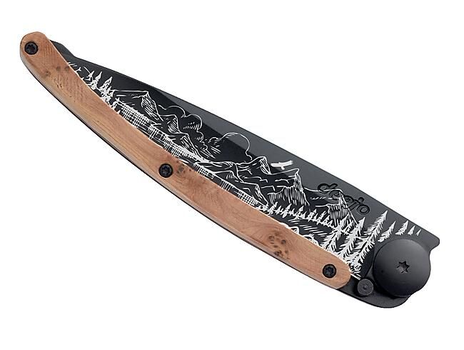 DEEJO - COUTEAU MONTAGNE TATOO GENEVRIER BLACK 37 G