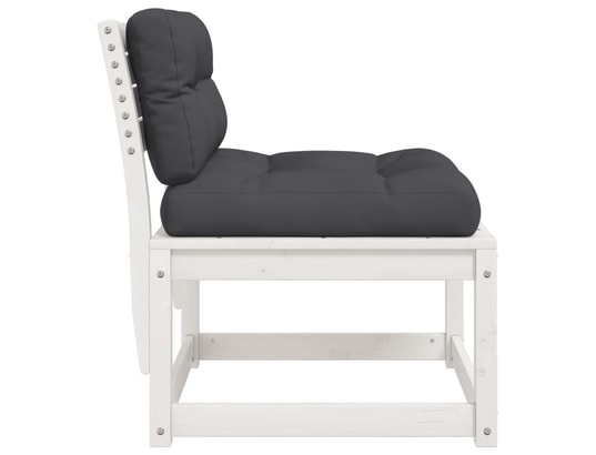 VIDAXL - Canapé de jardin avec coussins blanc bois de pin solide