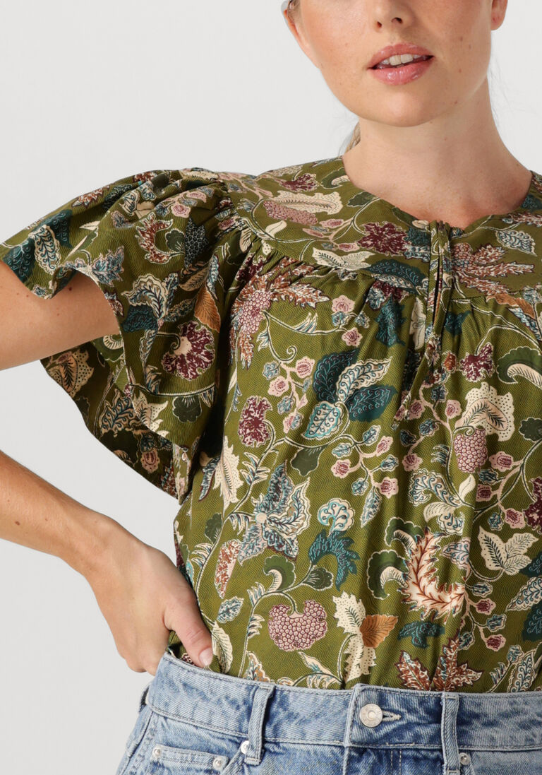 groene ulla johnson blouses perline flutter sleeve blouse