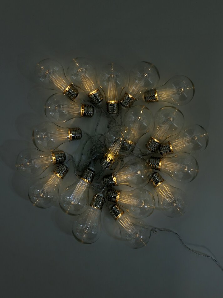 Cordão de luzes solares com 20 LEDs - Branco