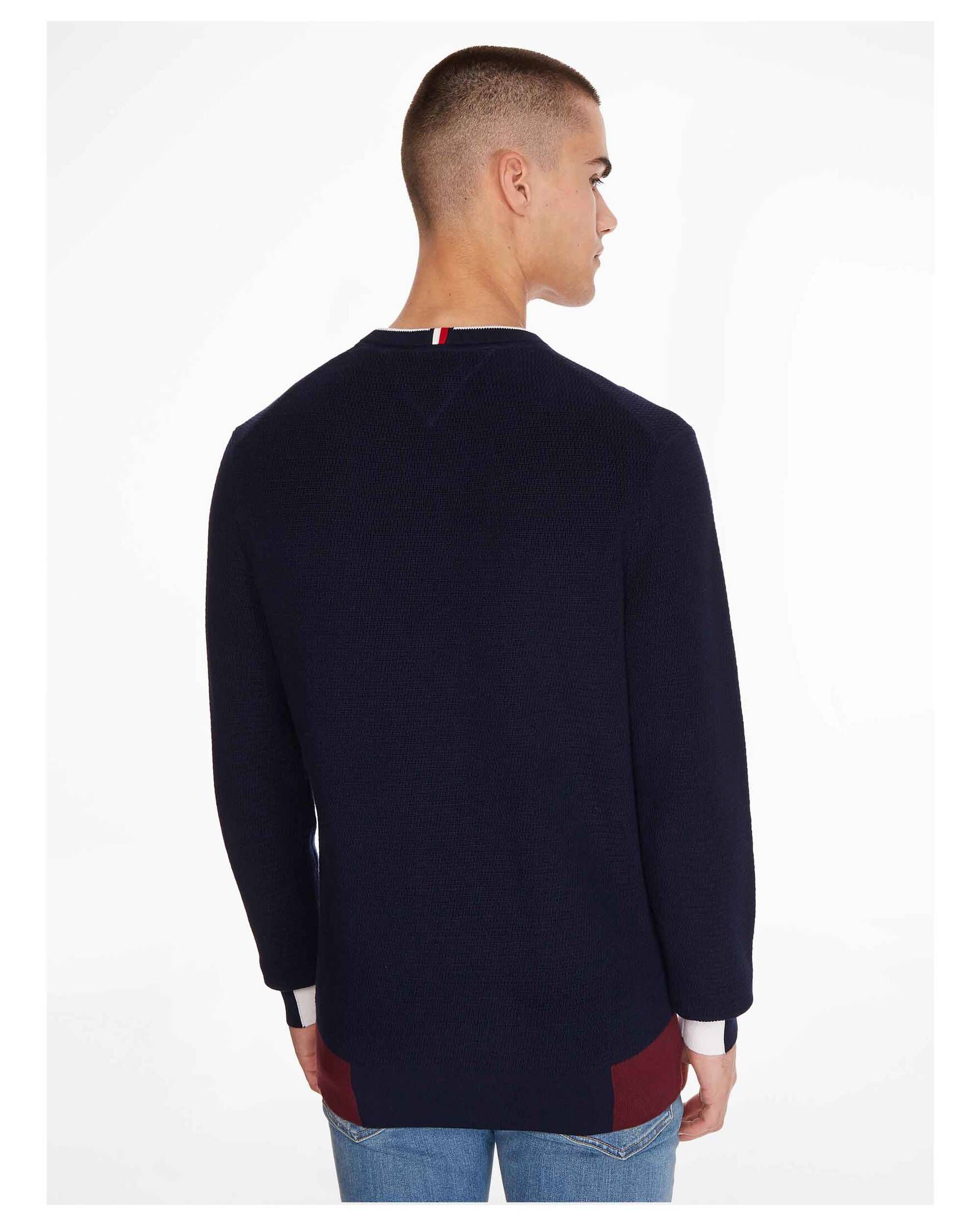 Tommy Hilfiger| Herren Strickpullover RWB BLOCK PLACEMENT Regular Fit