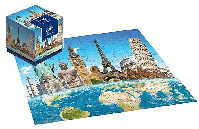PUZZLE WORLD LANDMARKS 100 PIECES CUBE