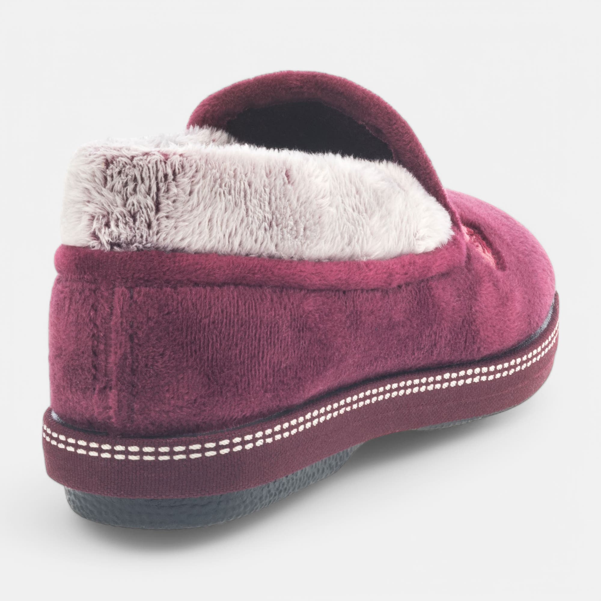 Pantoufles pieds sensibles Femme bordeaux