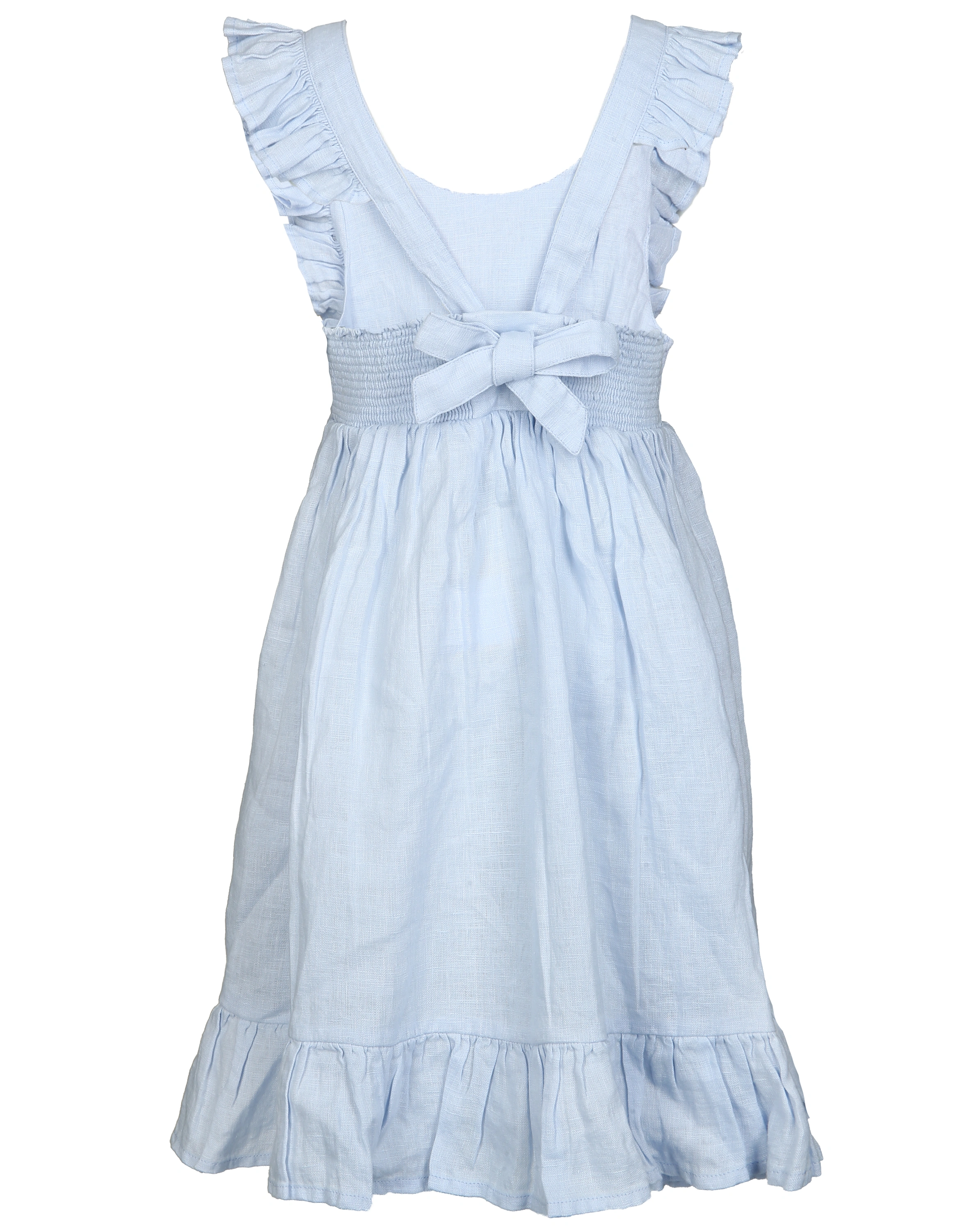 Trägerkleid DANITA FRILL aus Leinen in blue mist