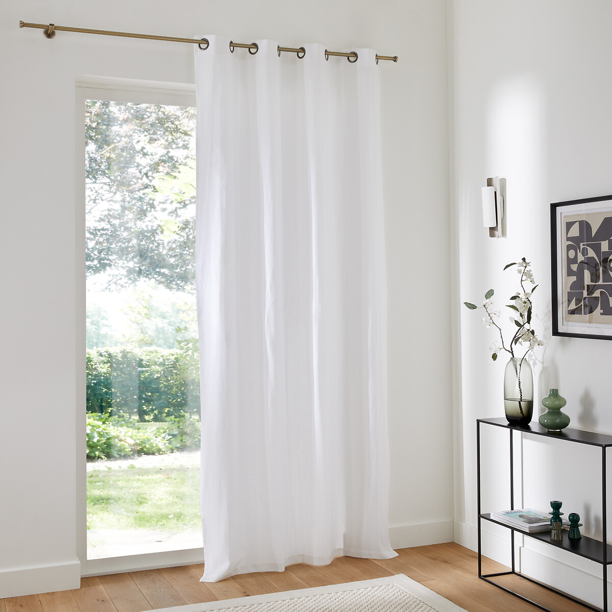 LA REDOUTE INTERIEURS<br>Cortina de linho lavado com ilhós Onega