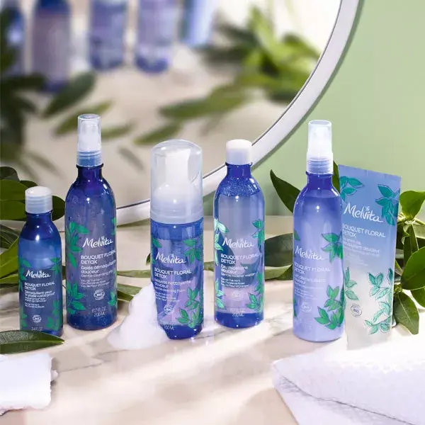 Gel de limpeza suave orgânico Melvita Floral Bouquet Detox 200ml