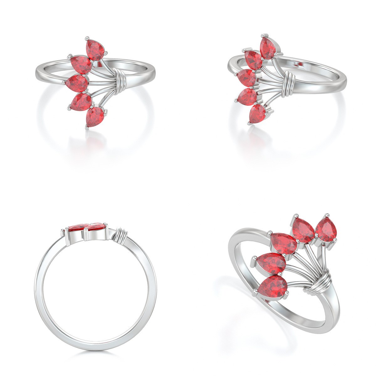 Bague ADEN Rubis sur Argent 925 2.65grs