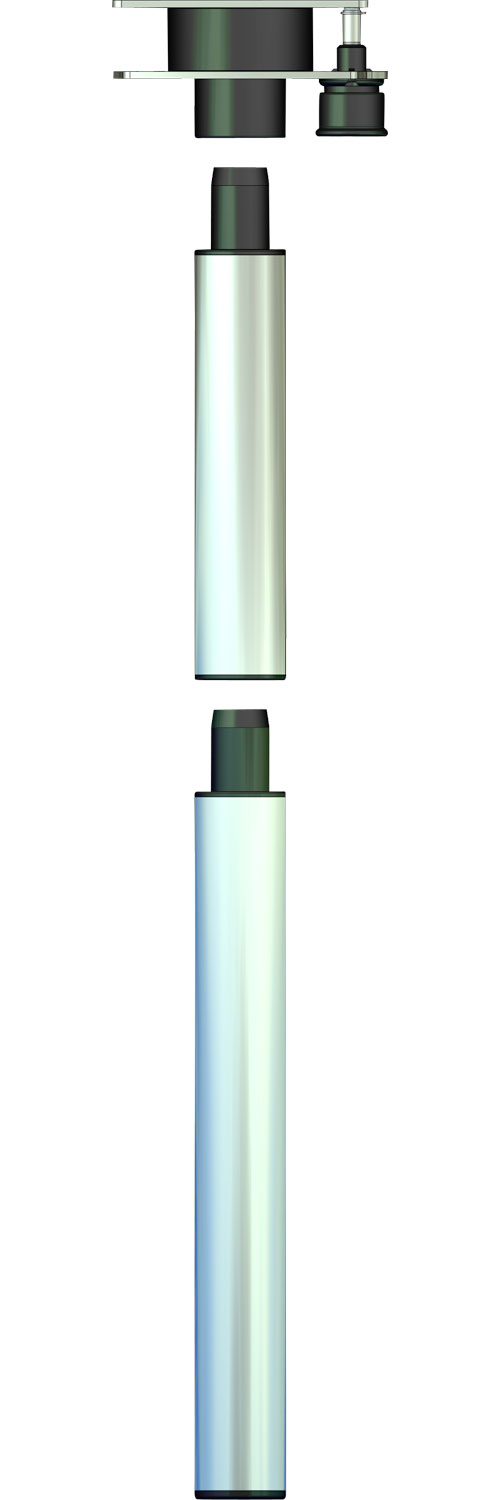 Ilse Ausdrehfuß für Tischplatte 3-tlg. 700 mm silber