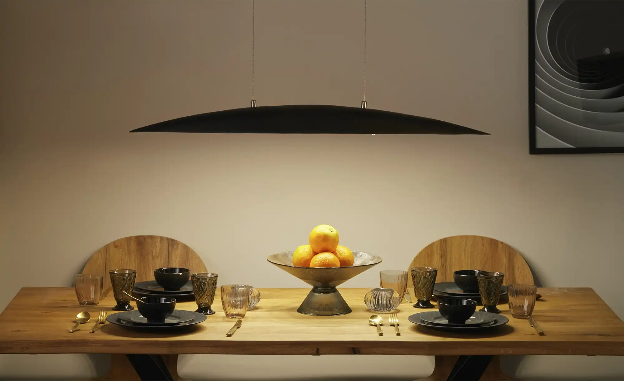 Fischer-Honsel LED-Pendelleuchte, schwarz matt/ antik mit Dimmer