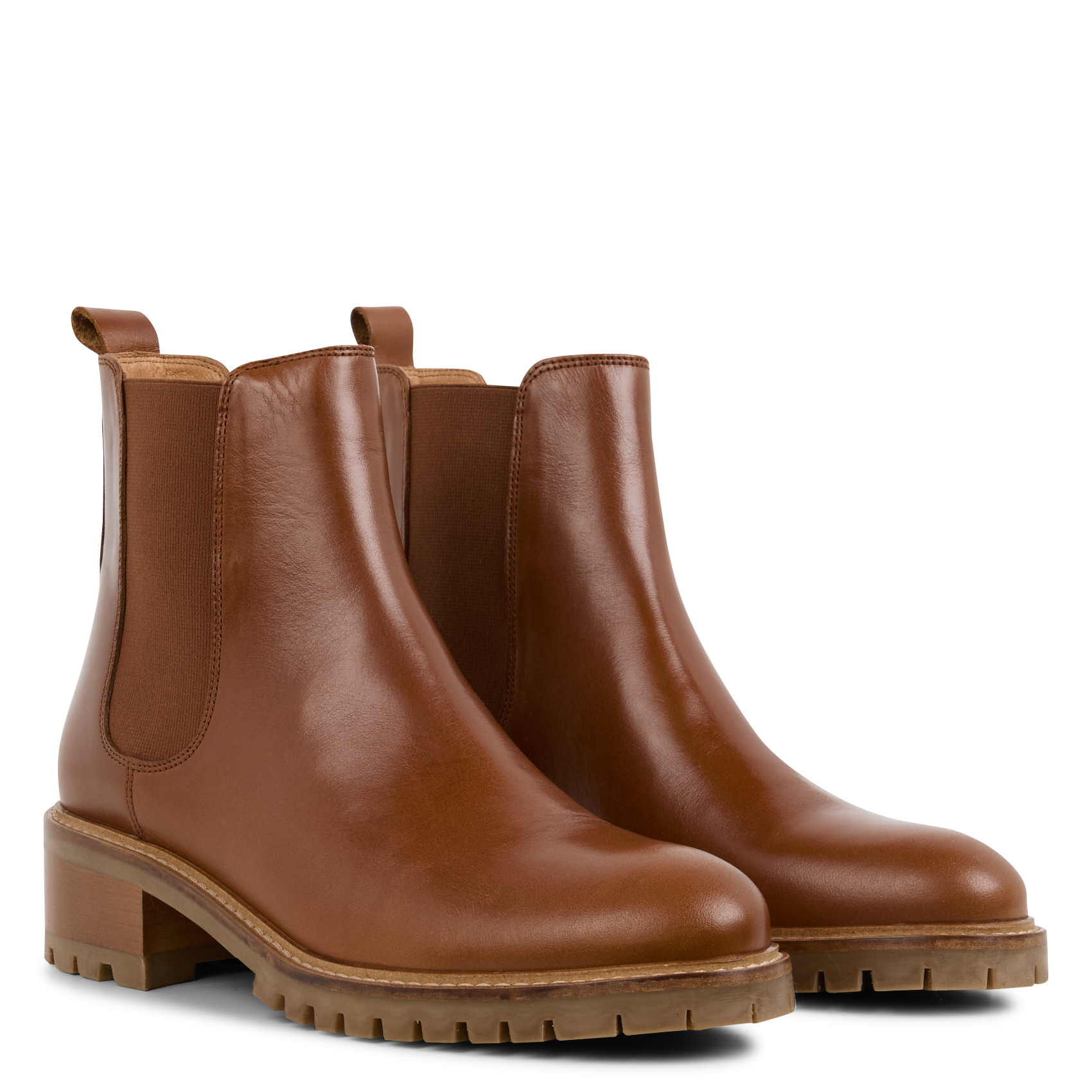 ADOLIE - Boots à talons en cuir| Marron