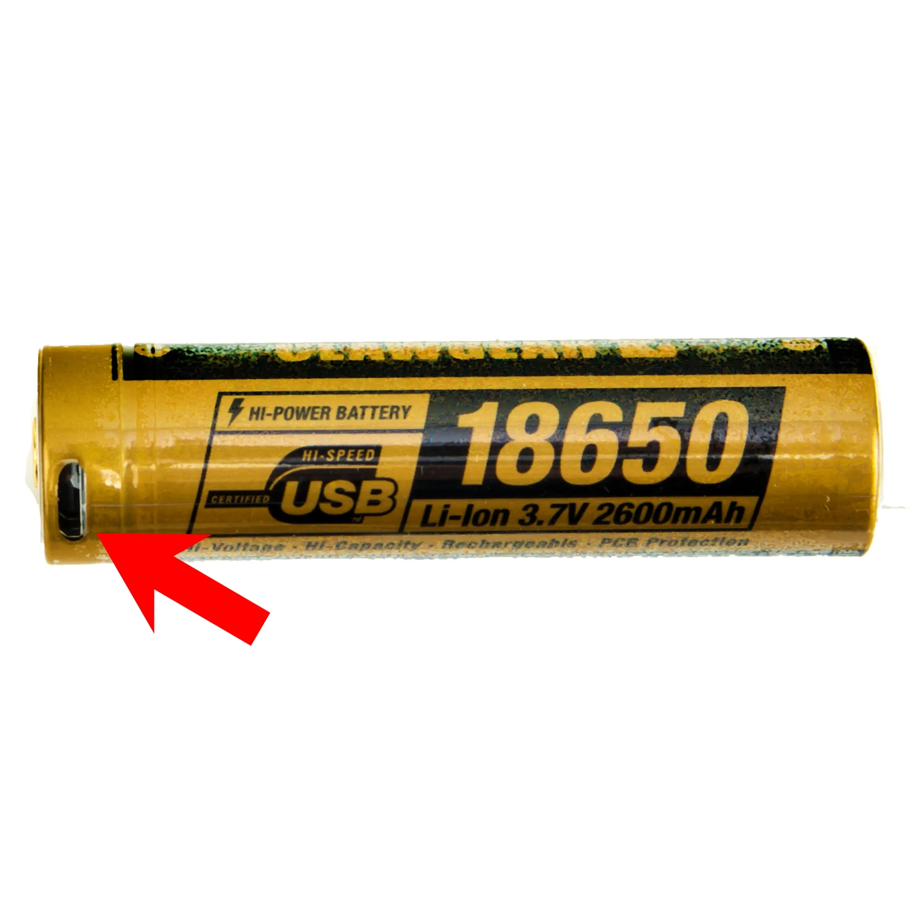 Clawgear -  Akku 18650 3.7V 2600mAh Micro-USB