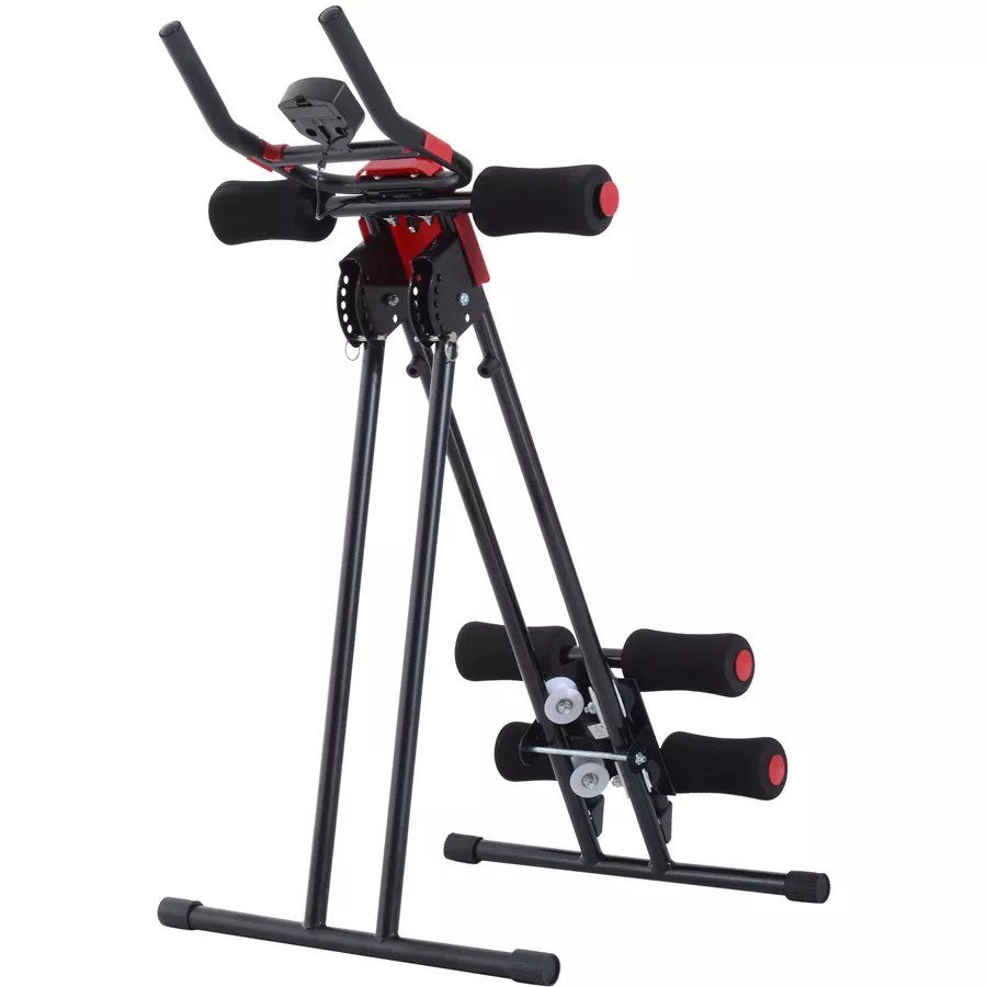 HOMCOM Bauchtrainer mit LED Display schwarz, rot