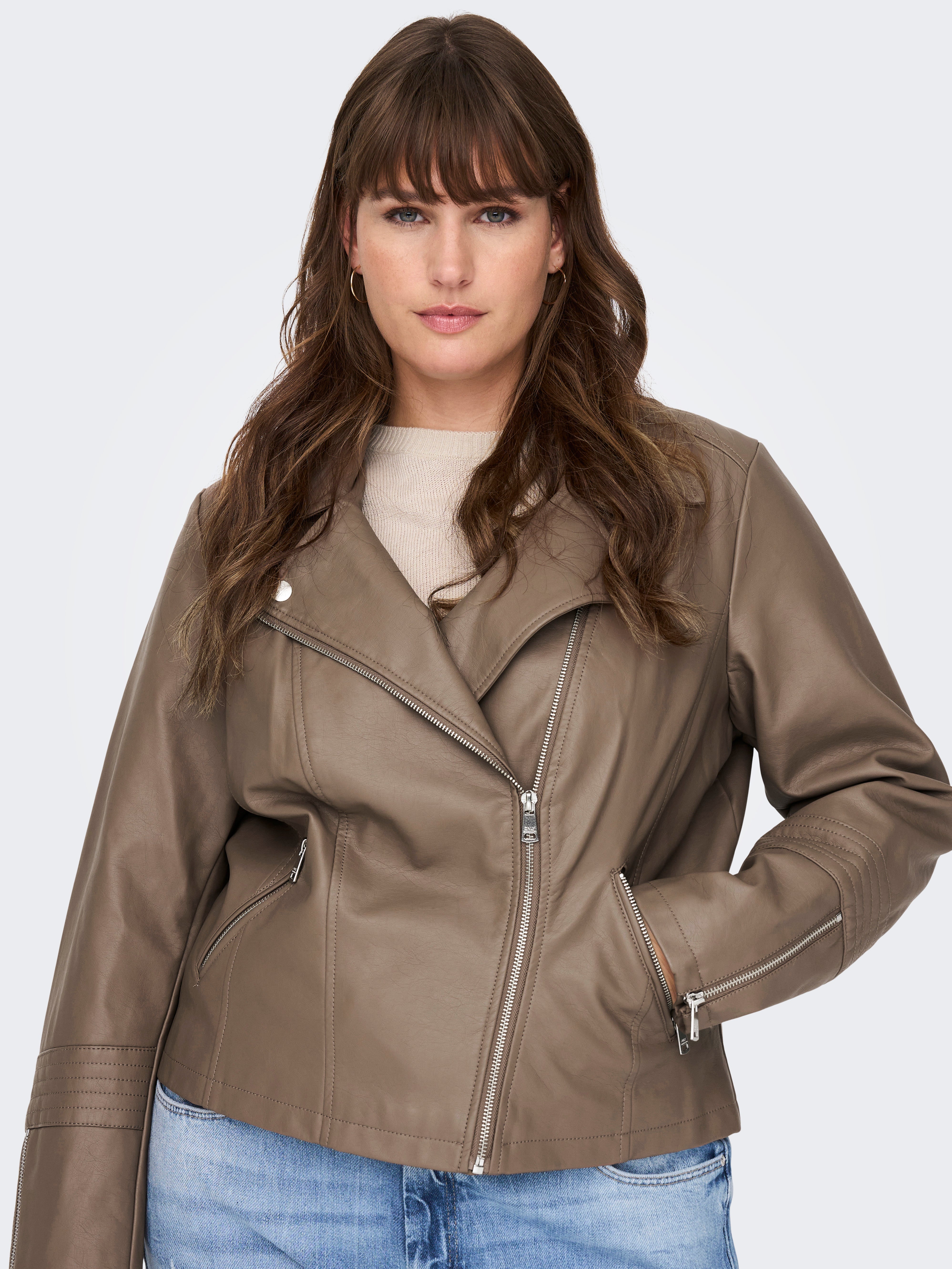 CAREMMY Kunstlederjacke Walnut