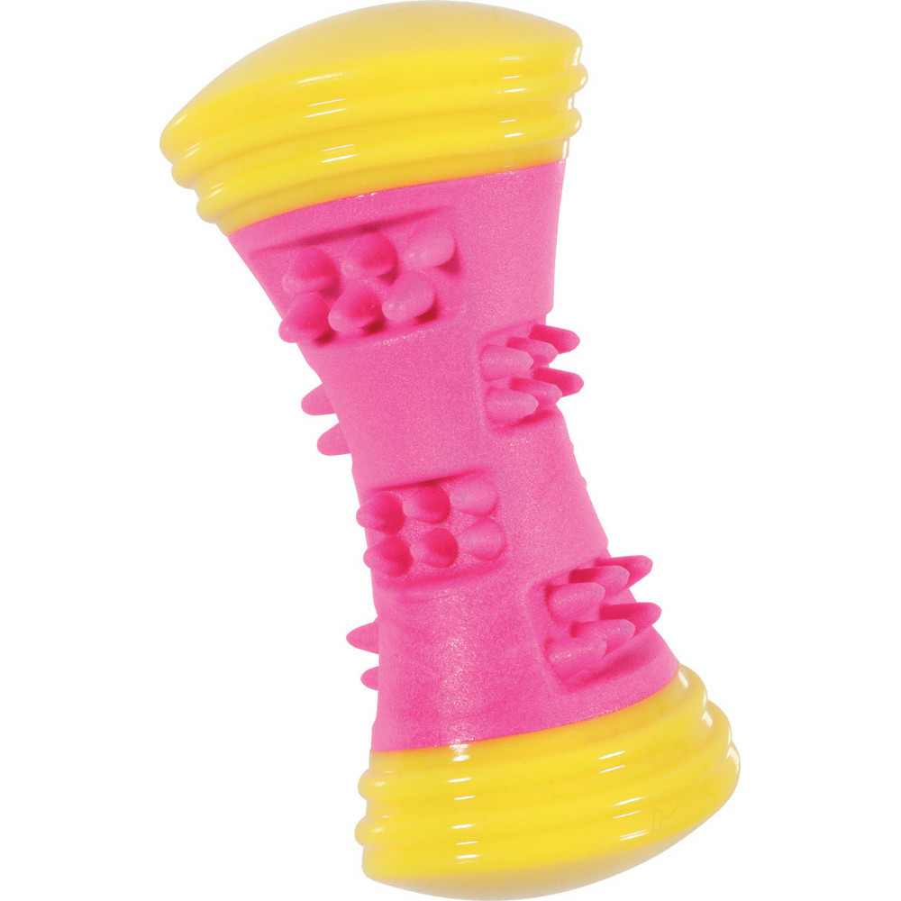 Jouet haltère sunset 15 cm rose pour chien