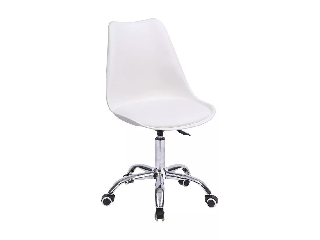 Chaise de bureau réglable en hauteur blanche ANNE - HAPPY GARDEN