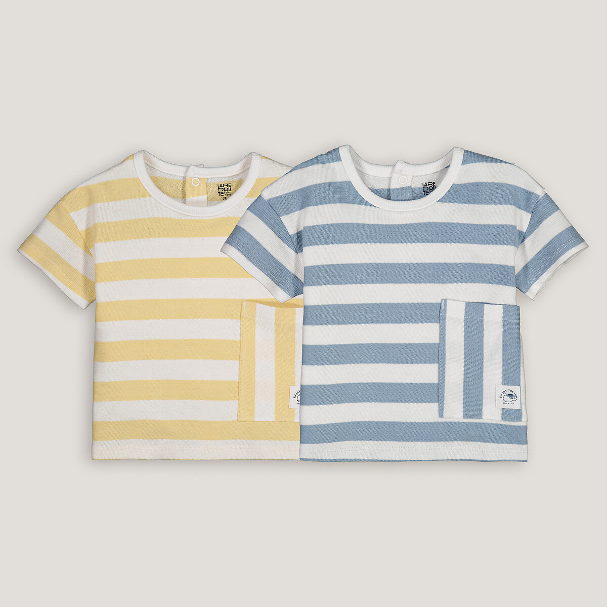 COLEÇÃO LA REDOUTE<br>Conjunto de 2 camisetas listradas de algodão