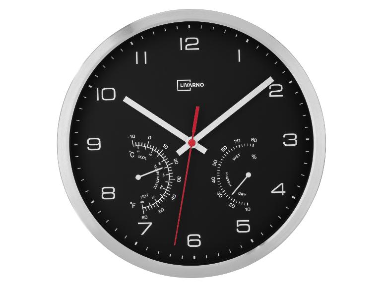 Wandklok met thermometer en hygrometer