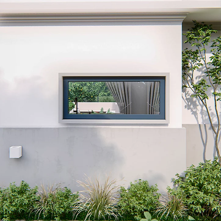 Fenêtre fixe aluminium gris anthracite H.62 x L.153 cm GoodHome