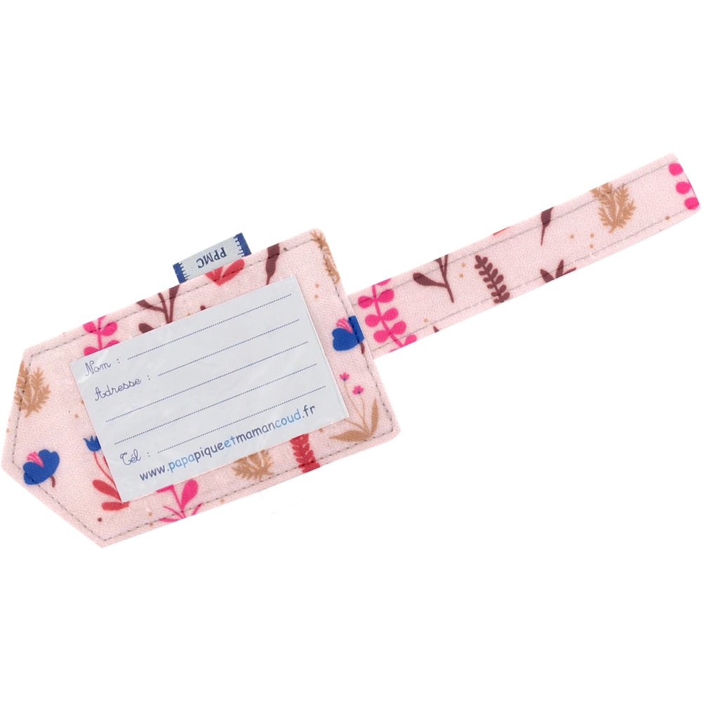 Etiquette Bagage Herbier Rose
