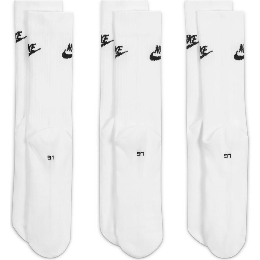 Nike Chaussettes NSW Everyday Essential Crew Pack de 3 - Blanc/Noir