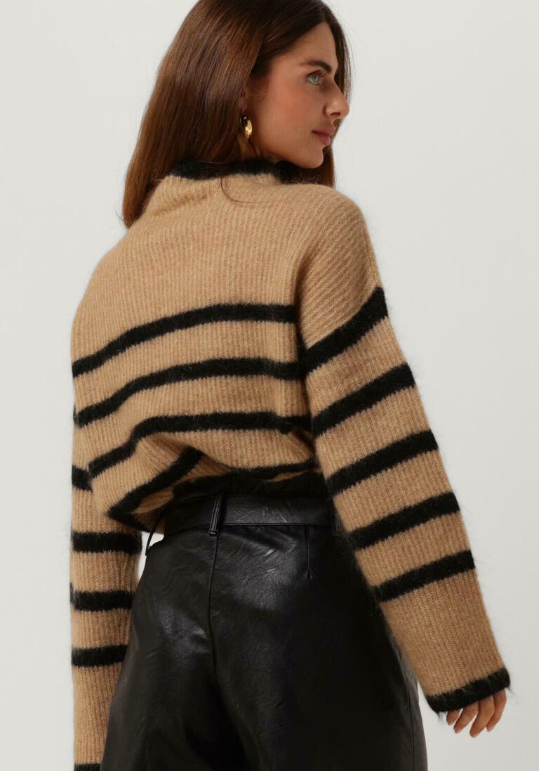 SECOND FEMALE camel second female trui ovalis knit t-neck