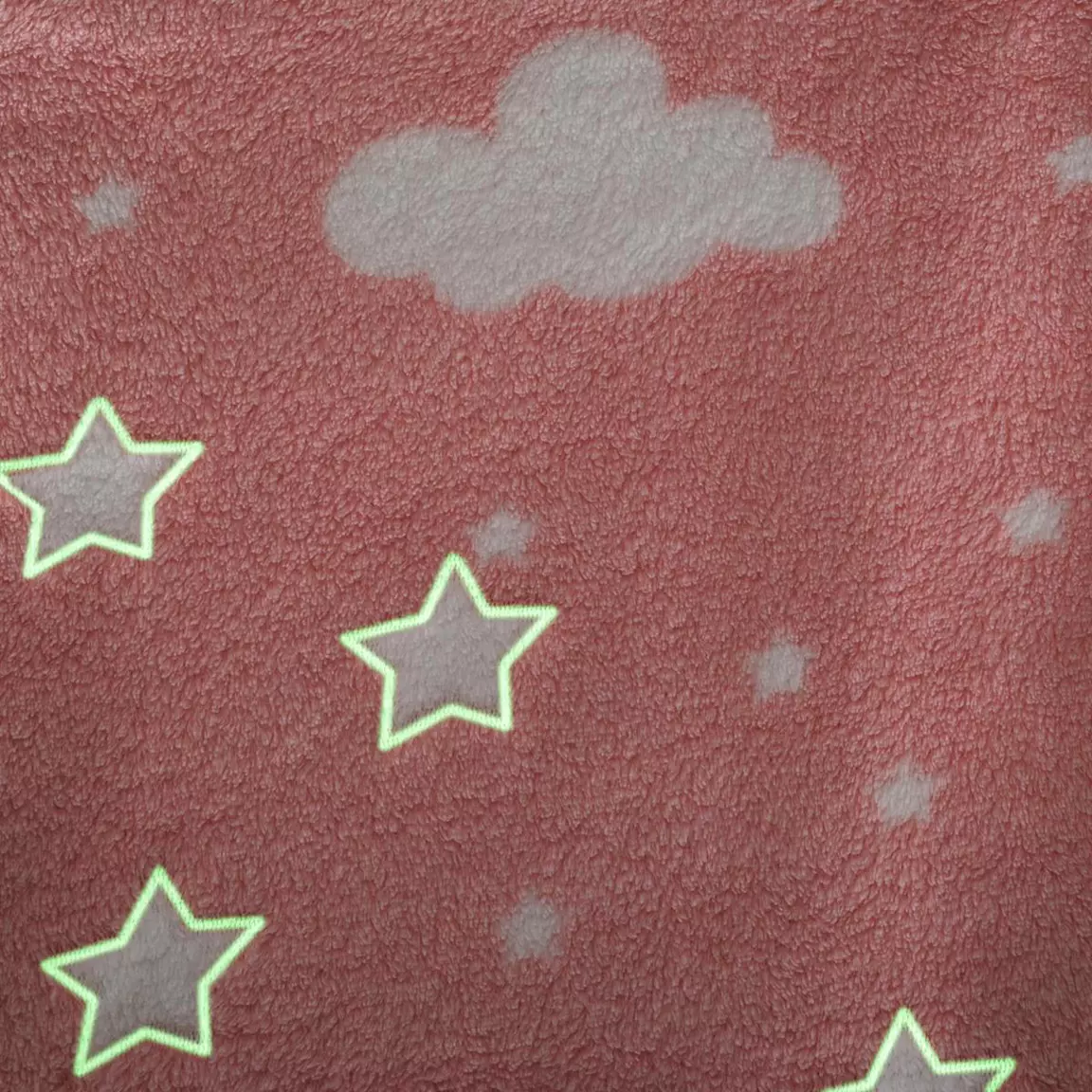 Plaid polaire phosphorescent enfant (125 x 150 cm) Voie lactée Rose