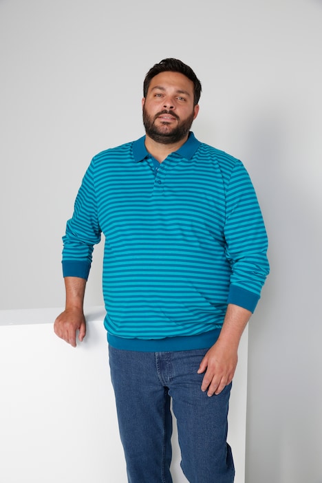 Boston Park Poloshirt, Langarm, Bauchfit, Ringel, bis 80/82