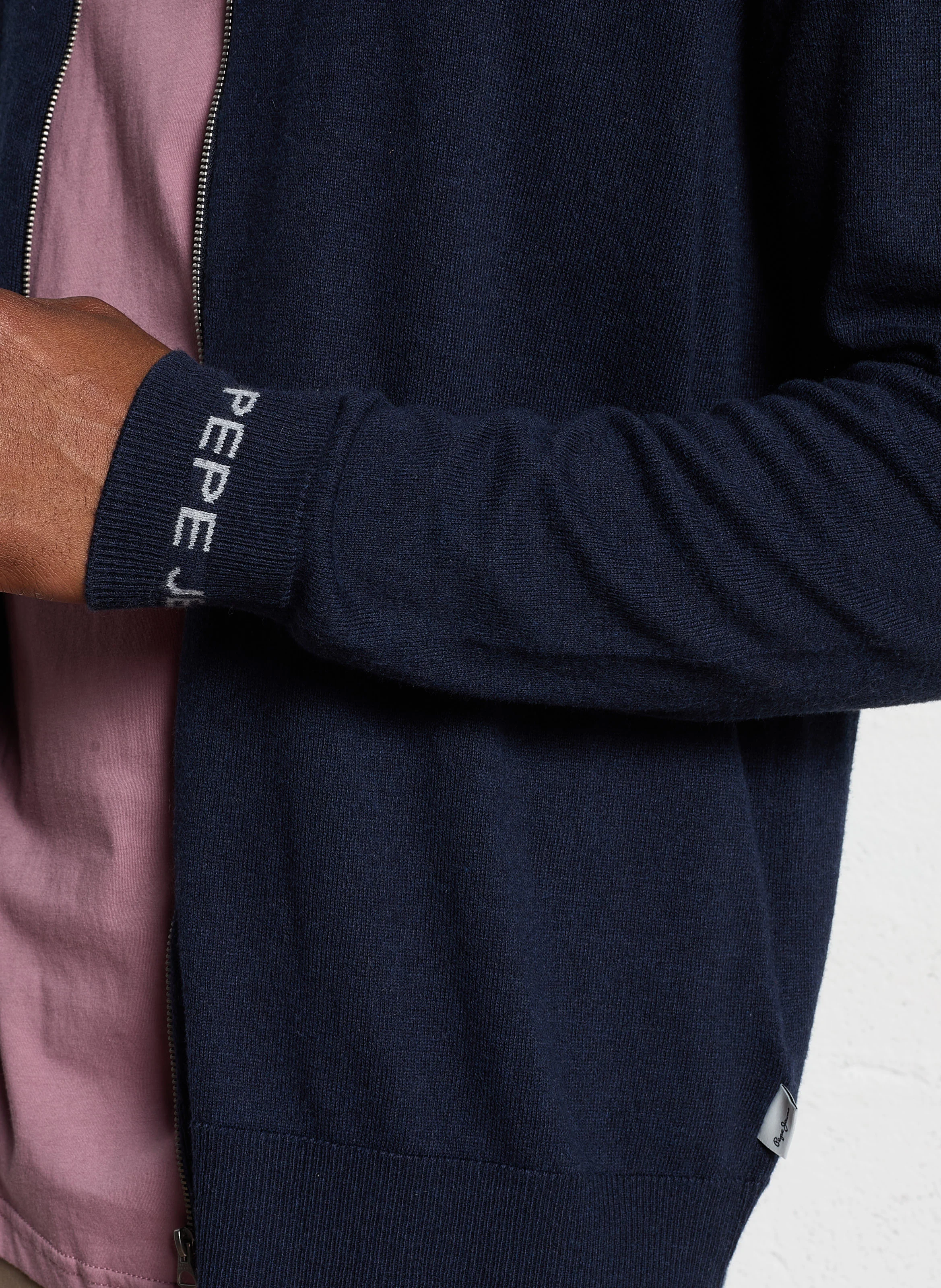 NEW ANDRE - Gilet col montant en coton mélangé | Bleu