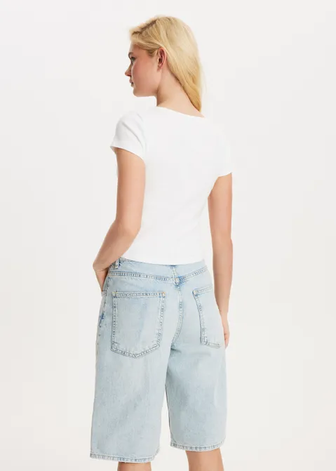 T-shirt met knoopjes wit (WIT)