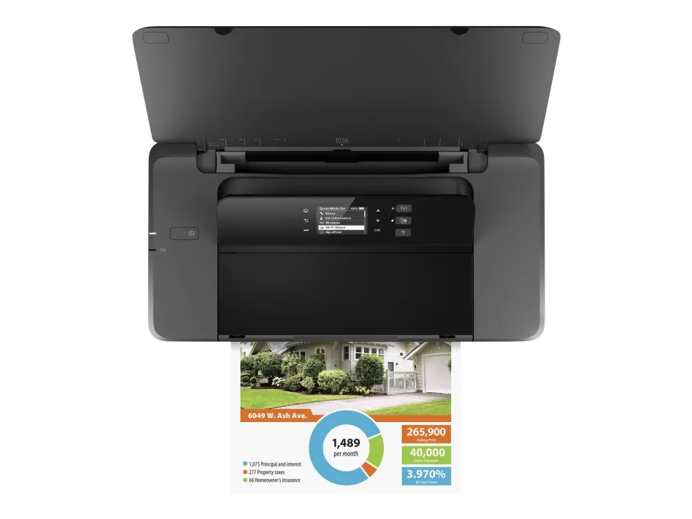 HP Officejet 200 Mobile Printer - Printer - farve - blækprinter - A4/Legal - 1200 x 1200 dpi - op til 20 spm (mono) / op til 19 spm (farve) - kapacitet: 50 ark - USB 2.0, USB vært, Wi-Fi