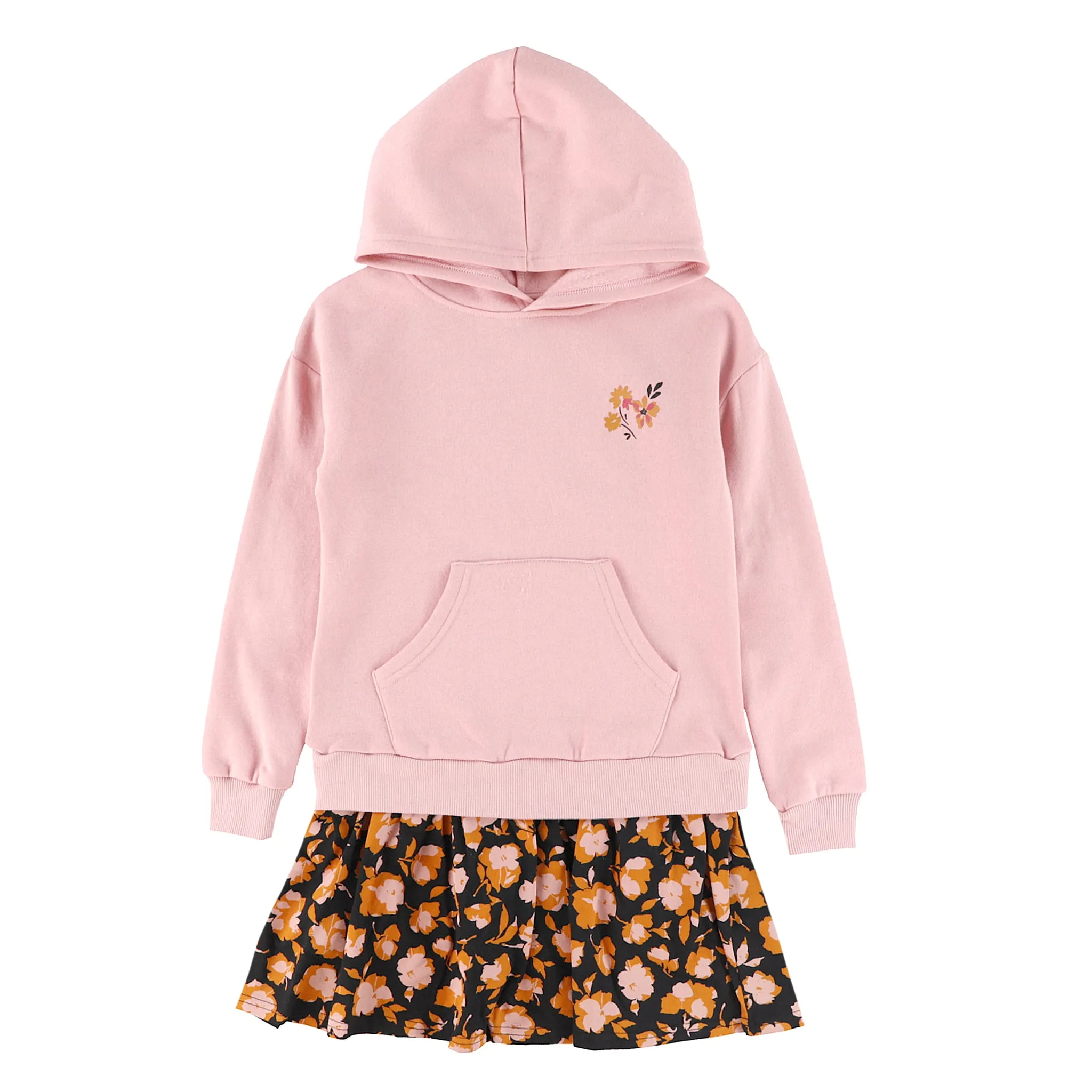 Look Robe Ouatée Capuchon Fleurs 7-14ans