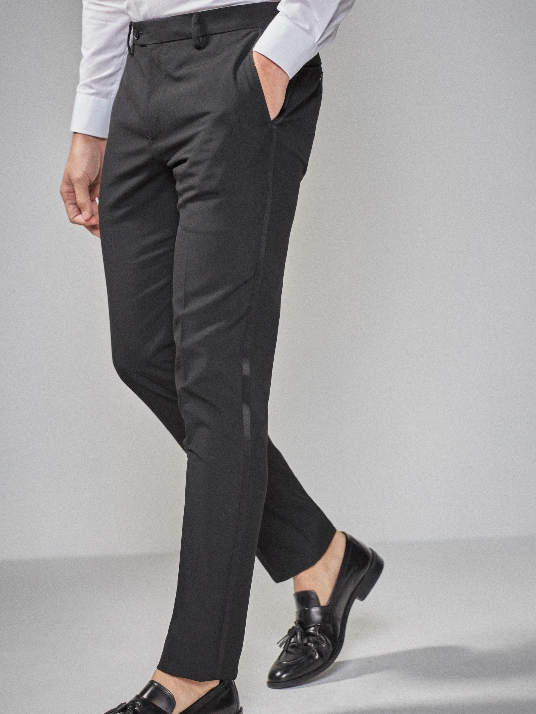 Biesdetail - Strakke Pasvorm - Pantalon in smokingstijl