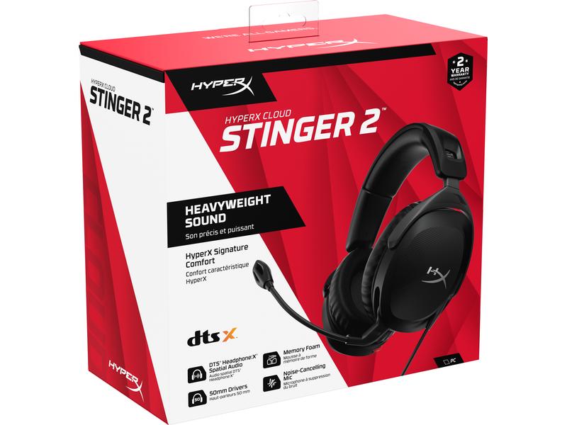 HyperX Headset Cloud Stinger 2 Schwarz Over-Ear Gaming-Headset für den PC
